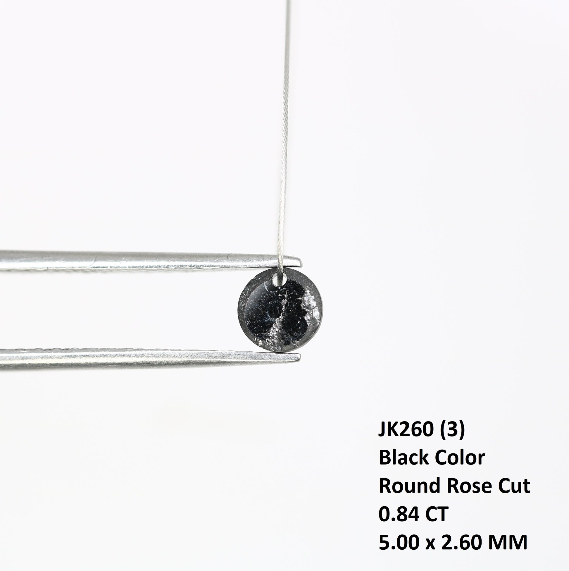 0.84 CT Natural Round Rose Cut Drilled Beads Black Diamond For Diamond Jewellry - JayKrishna Diamond