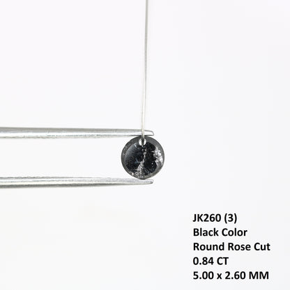 0.84 CT Natural Round Rose Cut Drilled Beads Black Diamond For Diamond Jewellry - JayKrishna Diamond