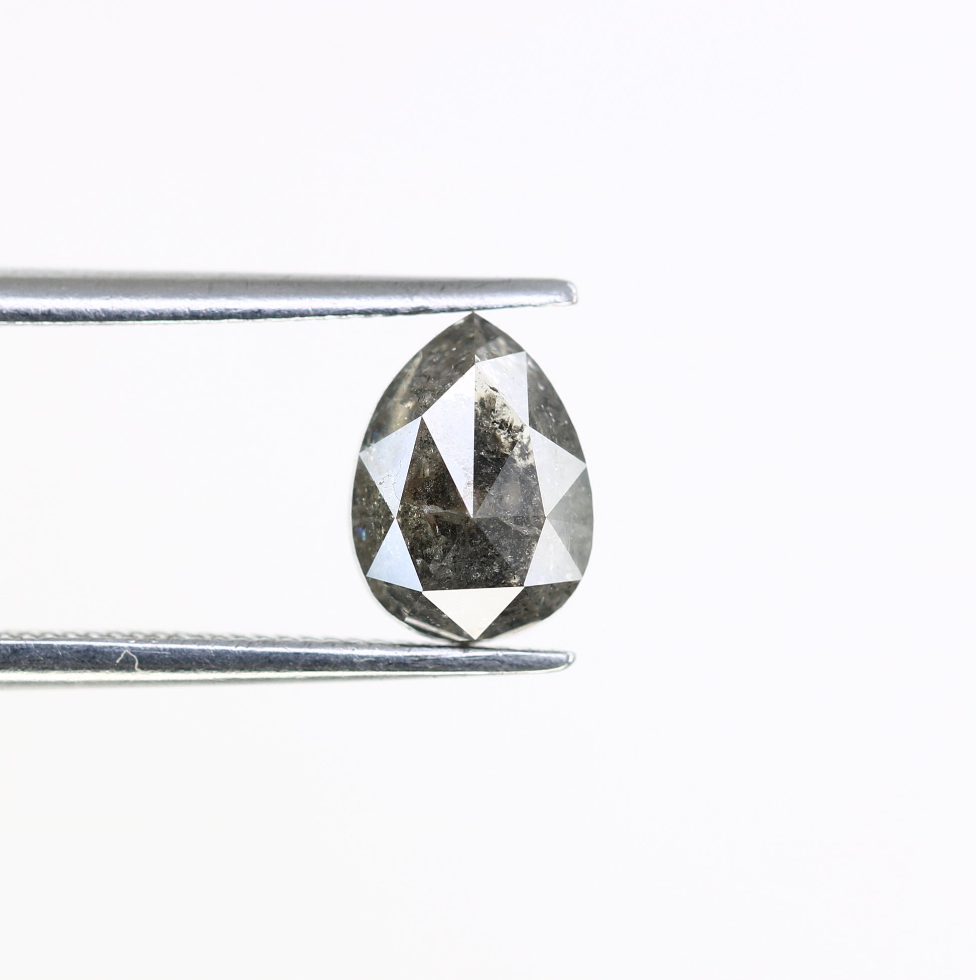 1.51 CT 7.70 MM Pear Shaped Salt And Pepper Loose Diamond For Wedding Ring - JayKrishna Diamond