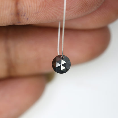 0.84 CT Natural Round Rose Cut Drilled Beads Black Diamond For Diamond Jewellry - JayKrishna Diamond