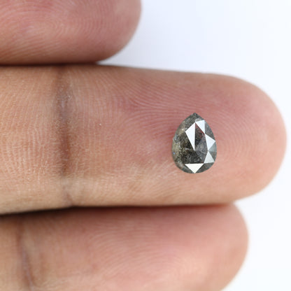 1.51 CT 7.70 MM Pear Shaped Salt And Pepper Loose Diamond For Wedding Ring - JayKrishna Diamond