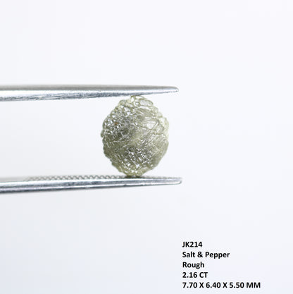 2.16 CT Irregular Cut Salt And Pepper Rough Raw Diamond For Engagement Ring - JayKrishna Diamond