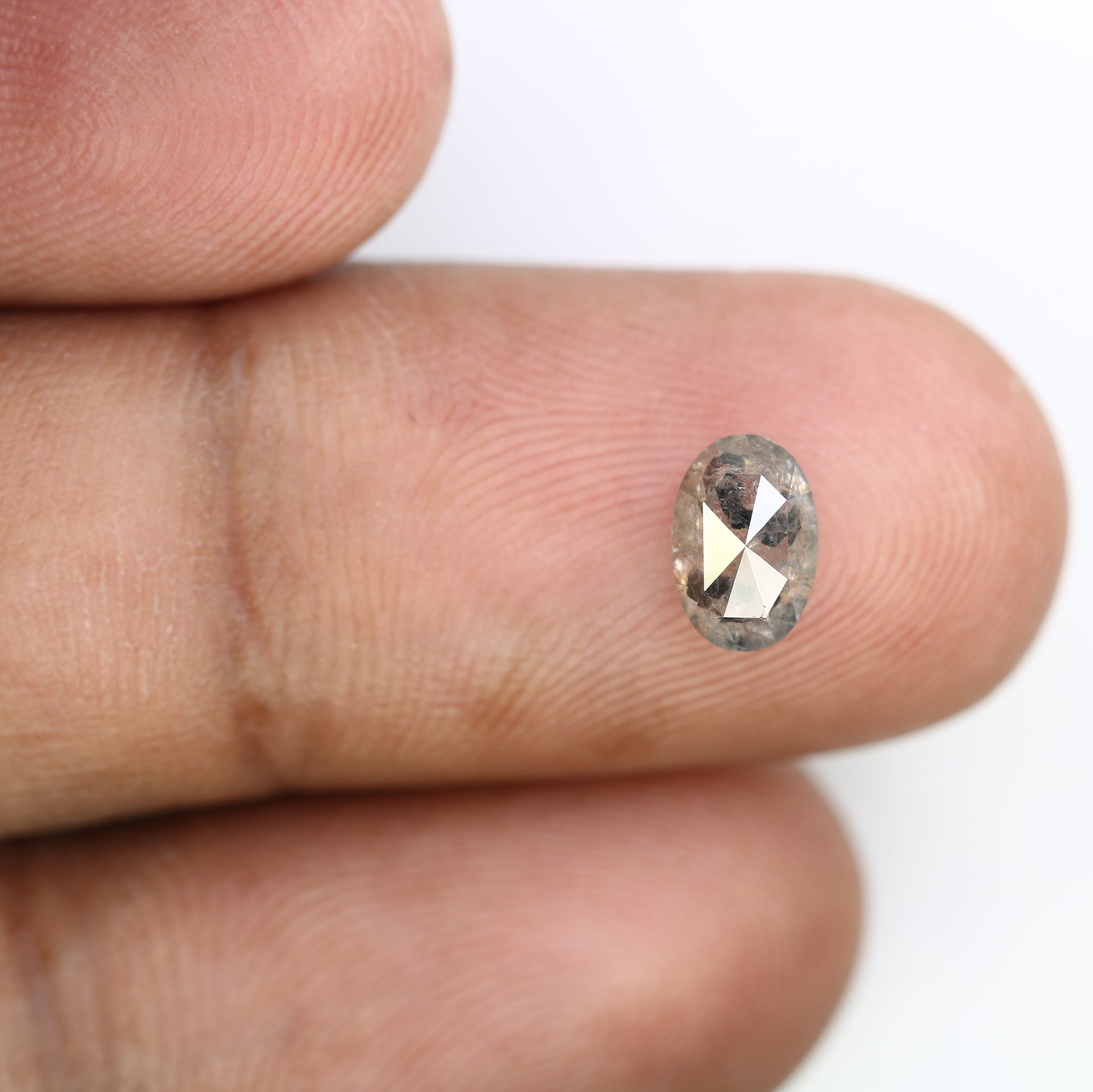 1.30 CT 7.30 MM Oval Shape Salt And Pepper Diamond For Designer Jewelry - JayKrishna Diamond