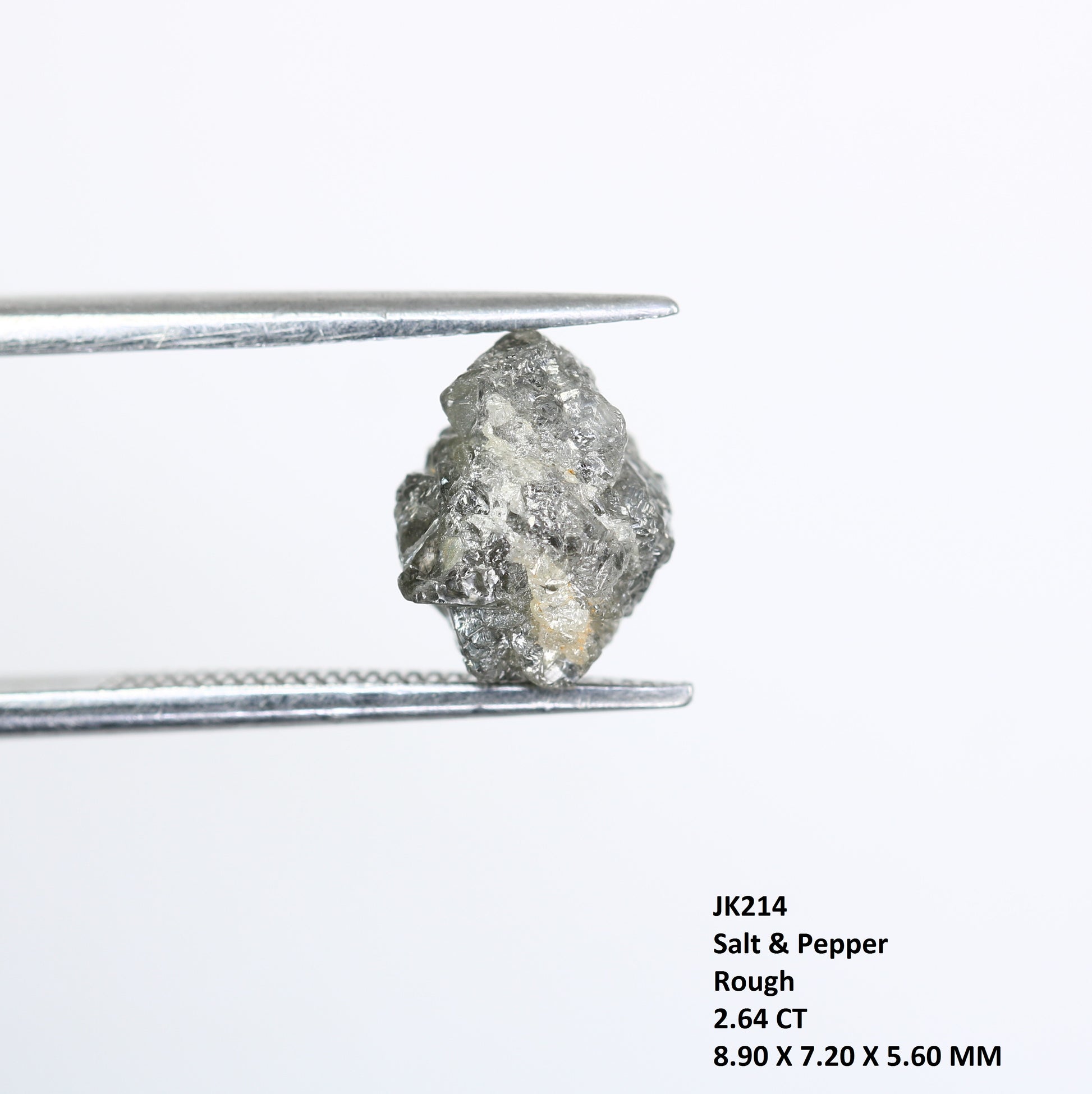2.64 CT Salt And Pepper Irregular Cut Rough Raw Diamond For Engagement Ring - JayKrishna Diamond