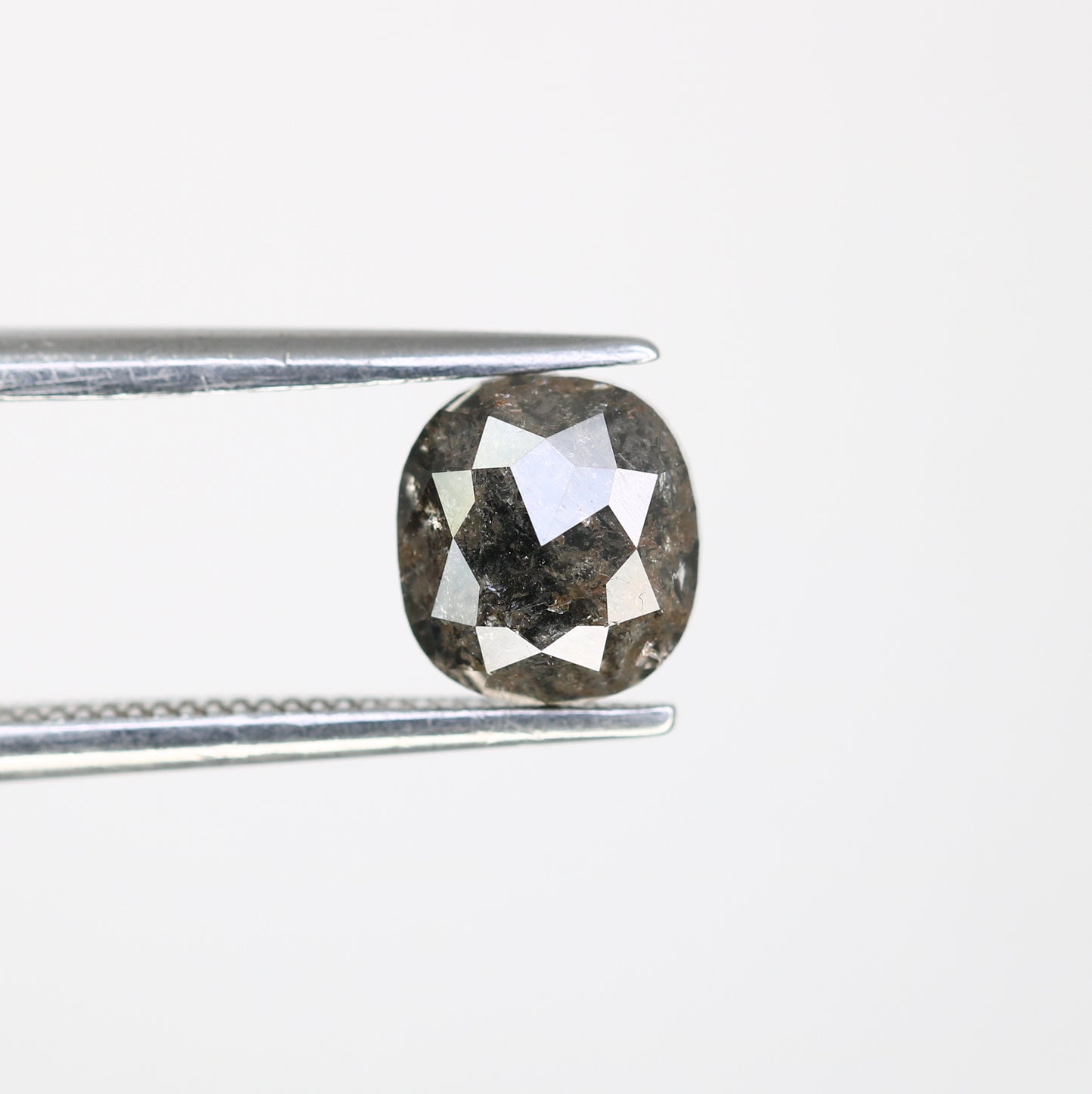 1.47 CT Salt And Pepper Cushion Shape Natural Loose Diamond For Engagement Ring - JayKrishna Diamond