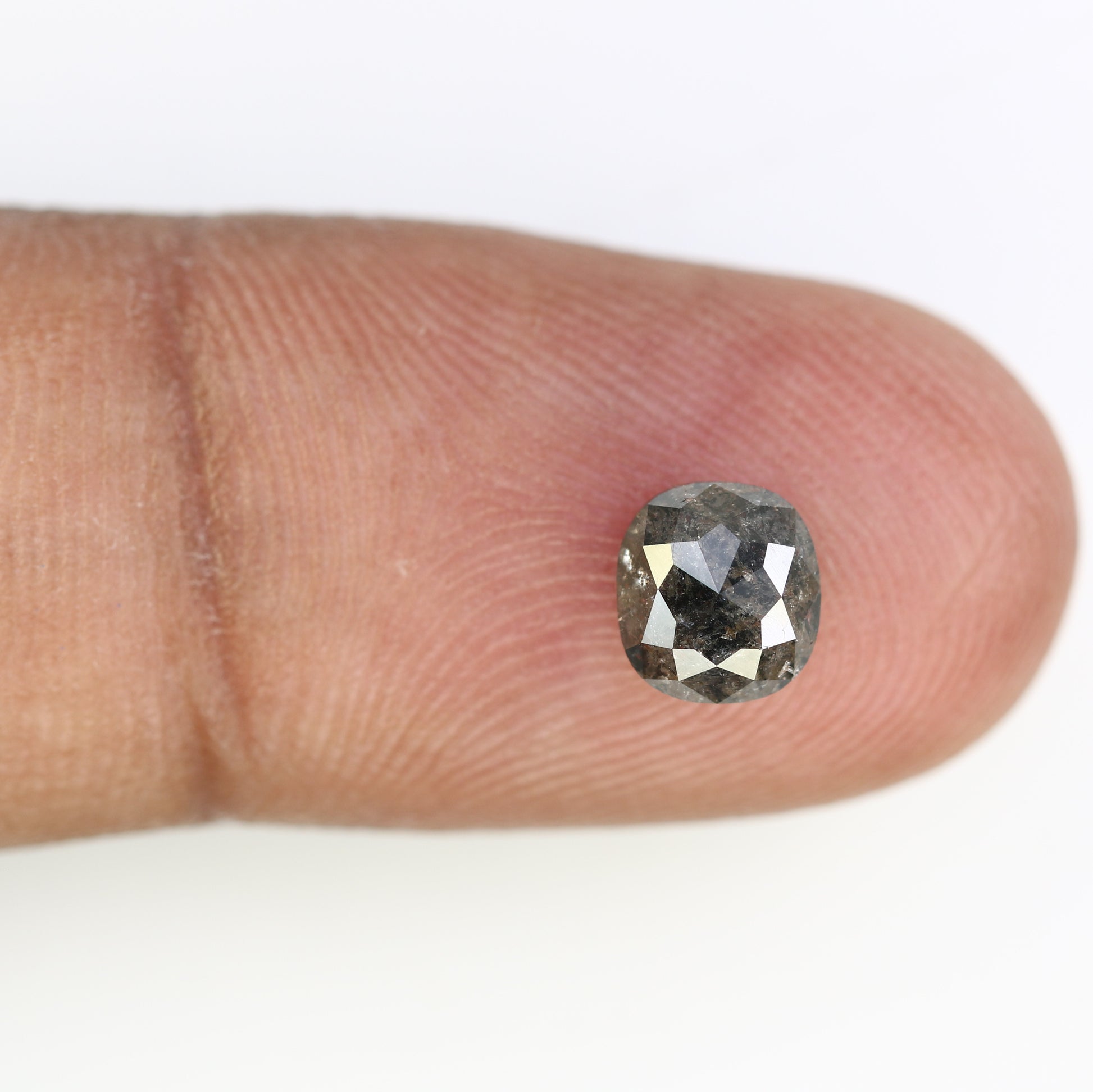 1.47 CT Salt And Pepper Cushion Shape Natural Loose Diamond For Engagement Ring - JayKrishna Diamond