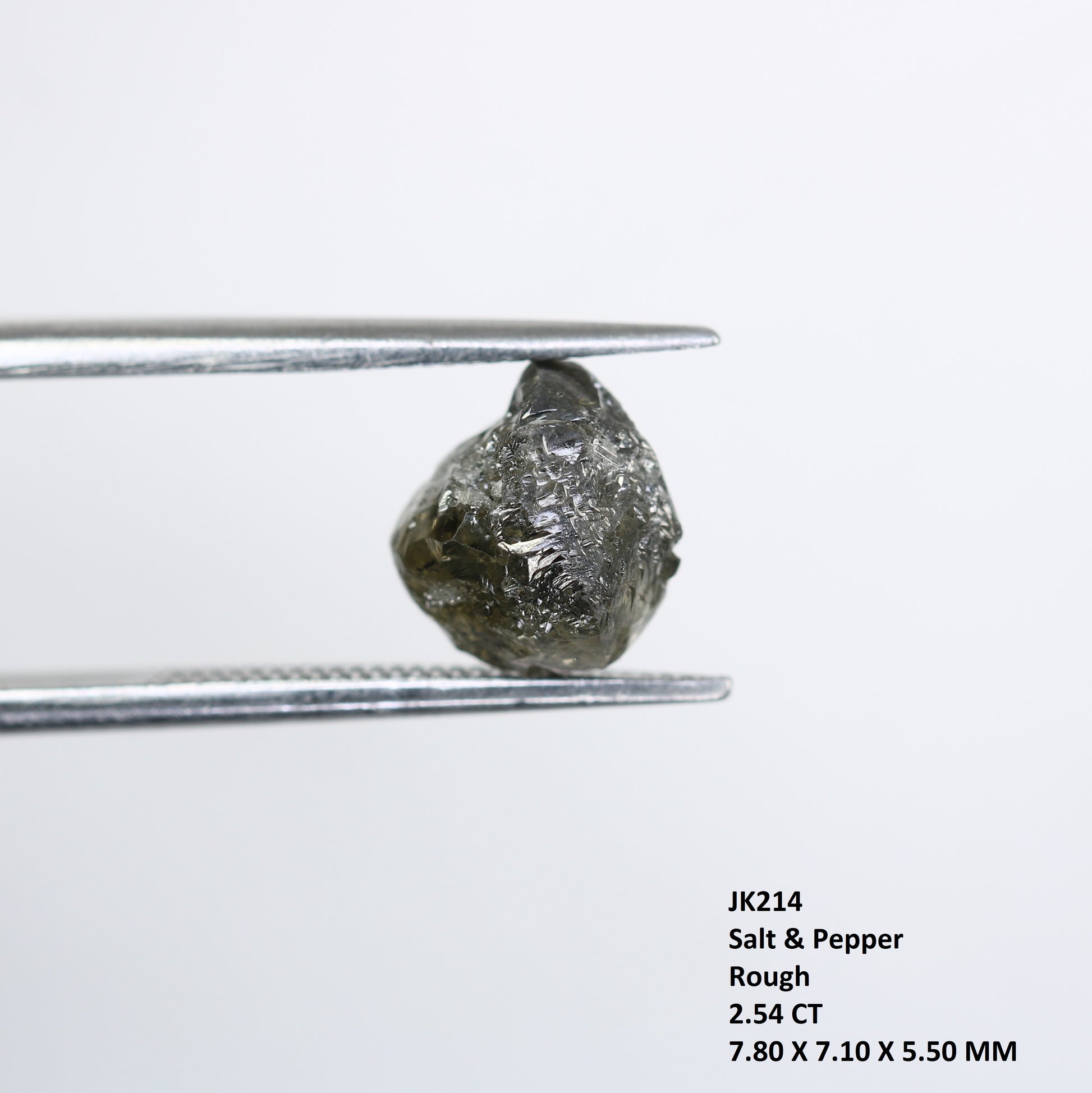 2.54 CT Salt And Pepper Irregular Cut Rough Diamond For Engagement Ring - JayKrishna Diamond