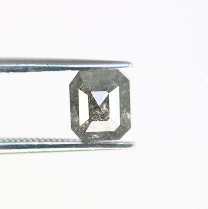 1.32 CT Emerald Cut Salt And Pepper 6.20 MM Diamond For Engagement Ring - JayKrishna Diamond
