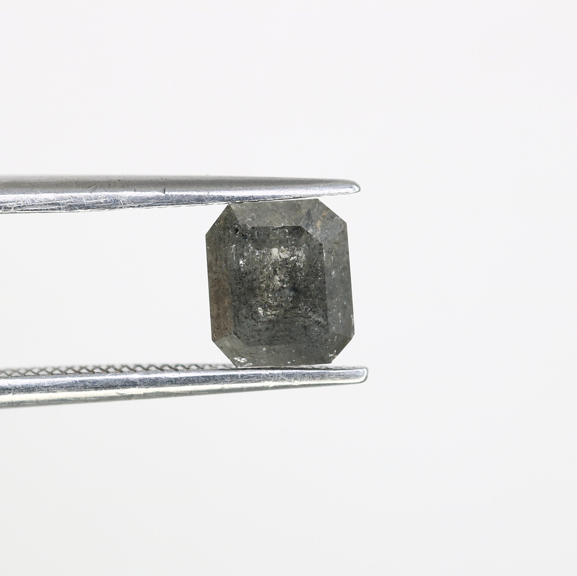1.32 CT Emerald Cut Salt And Pepper 6.20 MM Diamond For Engagement Ring - JayKrishna Diamond