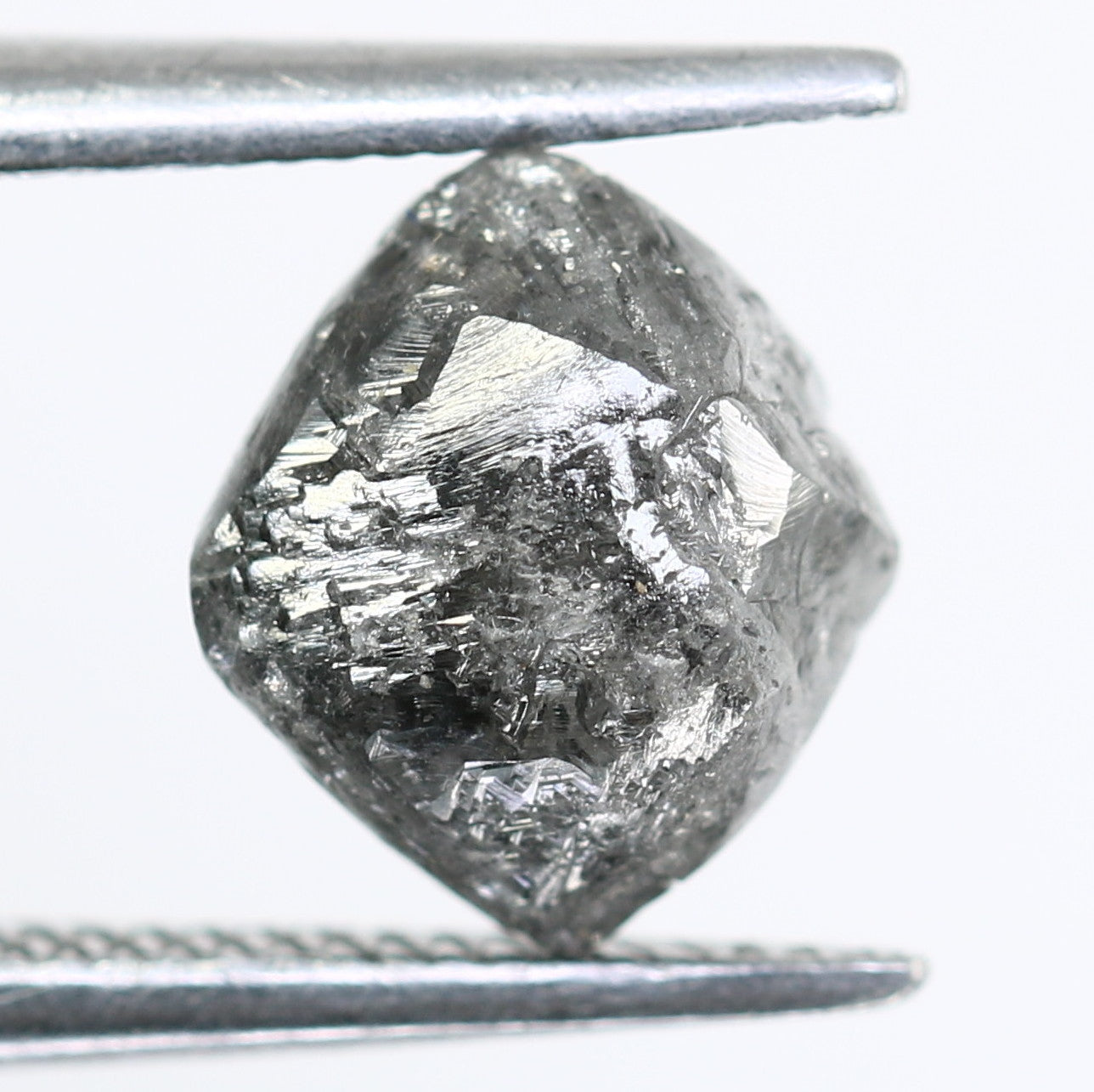 1.92 CT Salt And Pepper Rough Irregular Cut Diamond For Engagement Ring - JayKrishna Diamond