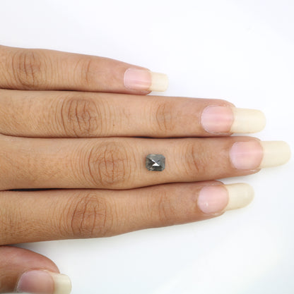 1.32 CT Emerald Cut Salt And Pepper 6.20 MM Diamond For Engagement Ring - JayKrishna Diamond