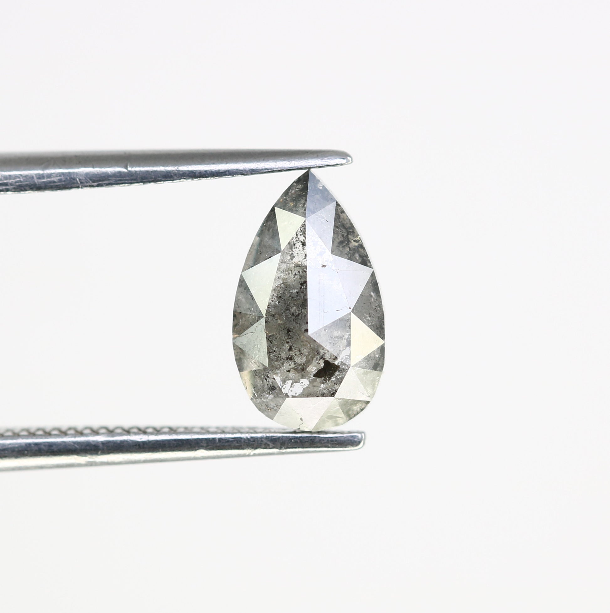 1.29 CT 8.60 MM Salt And Pepper Pear Shaped Diamond For Wedding Ring - JayKrishna Diamond