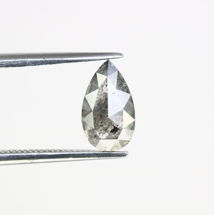 1.29 CT 8.60 MM Salt And Pepper Pear Shaped Diamond For Wedding Ring - JayKrishna Diamond