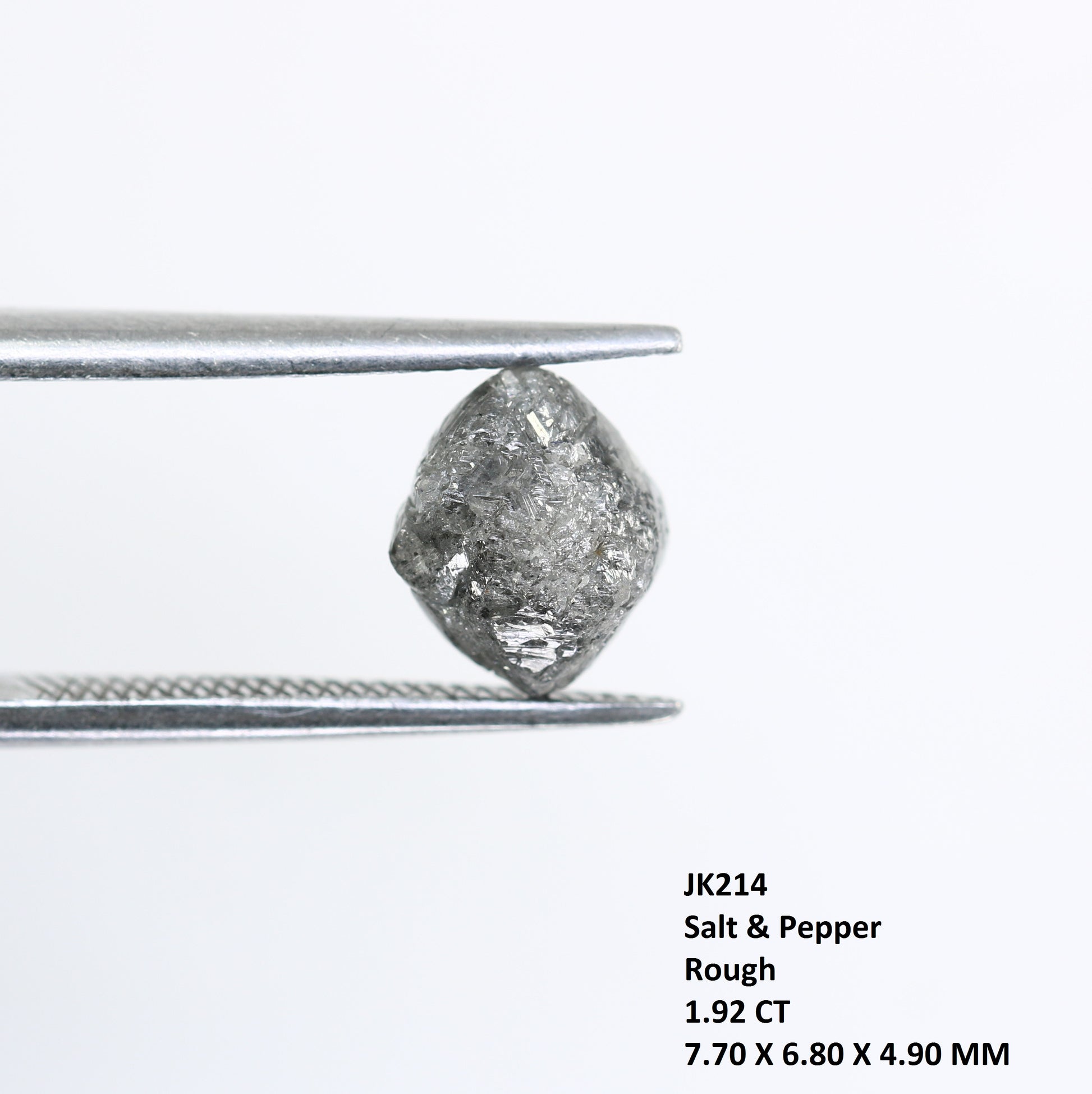 1.92 CT Salt And Pepper Rough Irregular Cut Diamond For Engagement Ring - JayKrishna Diamond