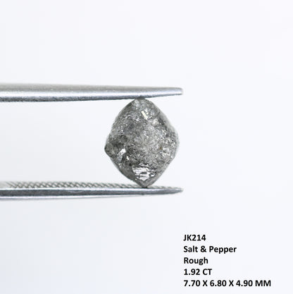 1.92 CT Salt And Pepper Rough Irregular Cut Diamond For Engagement Ring - JayKrishna Diamond