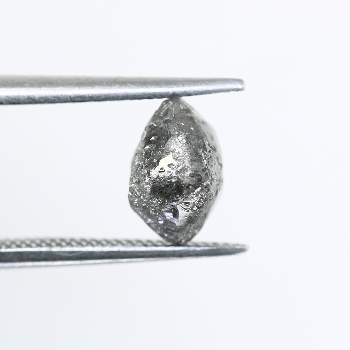 1.92 CT Salt And Pepper Rough Irregular Cut Diamond For Engagement Ring - JayKrishna Diamond