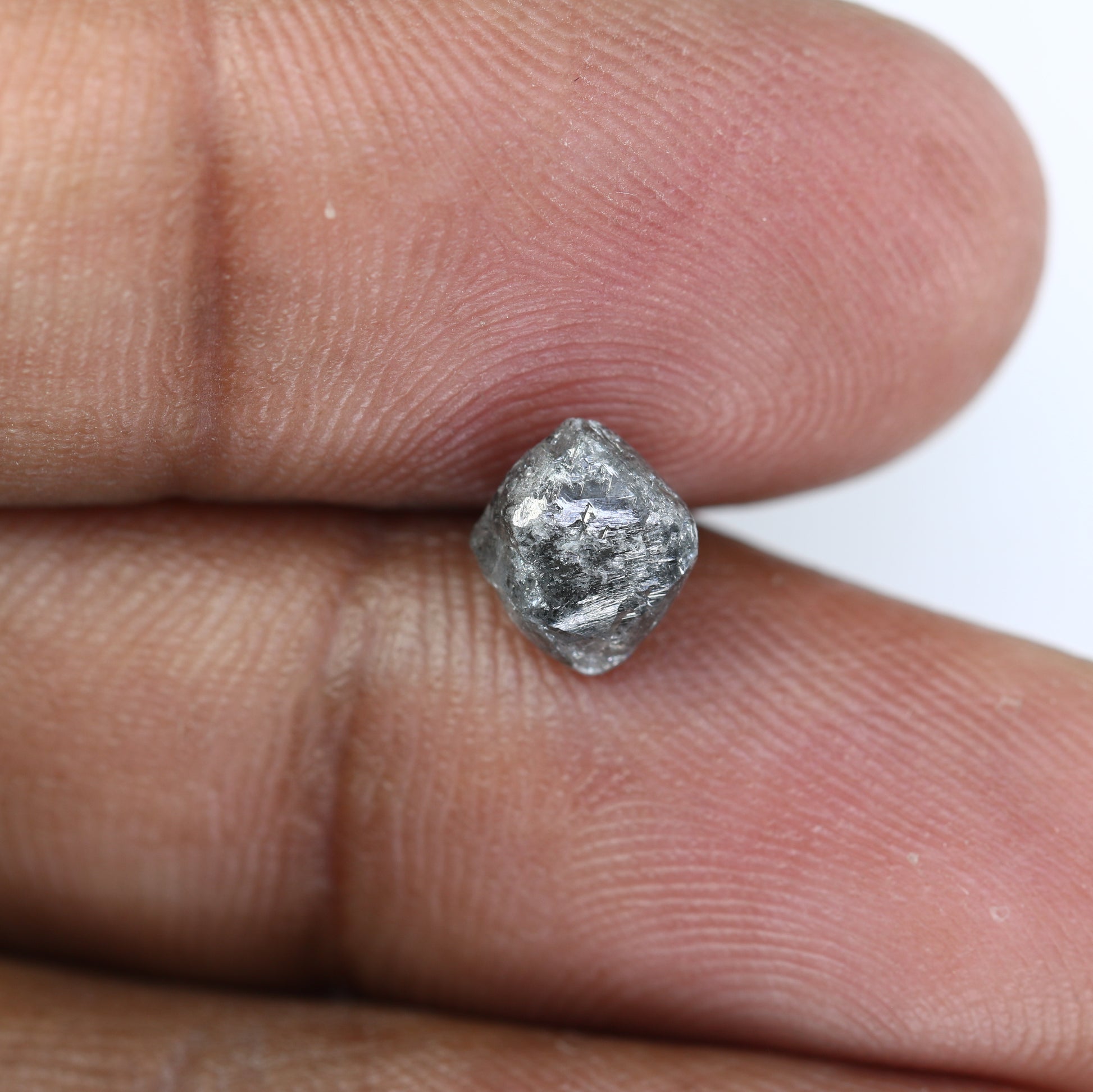 1.92 CT Salt And Pepper Rough Irregular Cut Diamond For Engagement Ring - JayKrishna Diamond