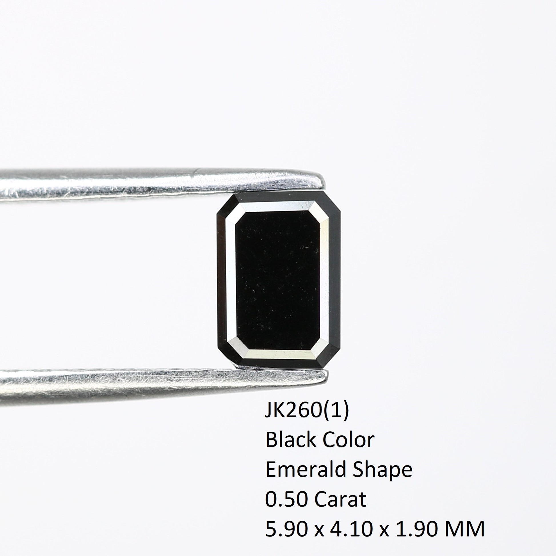 0.50 CT Loose Black Emerald Shape Diamond For Engagement Ring - JayKrishna Diamond