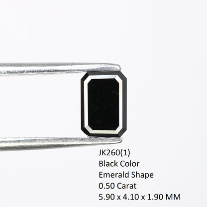 0.50 CT Loose Black Emerald Shape Diamond For Engagement Ring - JayKrishna Diamond