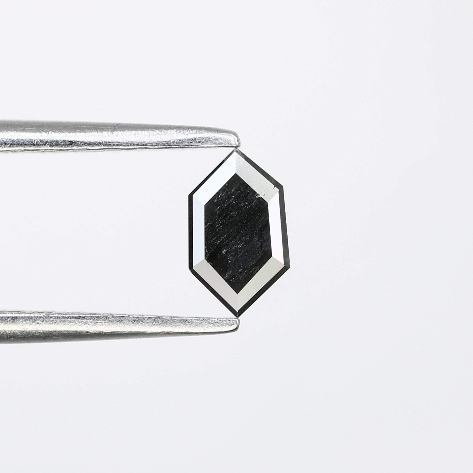 0.32 CT Elongated Hexagon Cut Black Diamond – Perfect for Engagement Rings | Unique Elongated Black Hexagon Diamond - JayKrishna Diamond