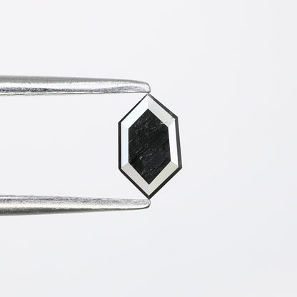 0.32 CT Elongated Hexagon Cut Black Diamond – Perfect for Engagement Rings | Unique Elongated Black Hexagon Diamond - JayKrishna Diamond