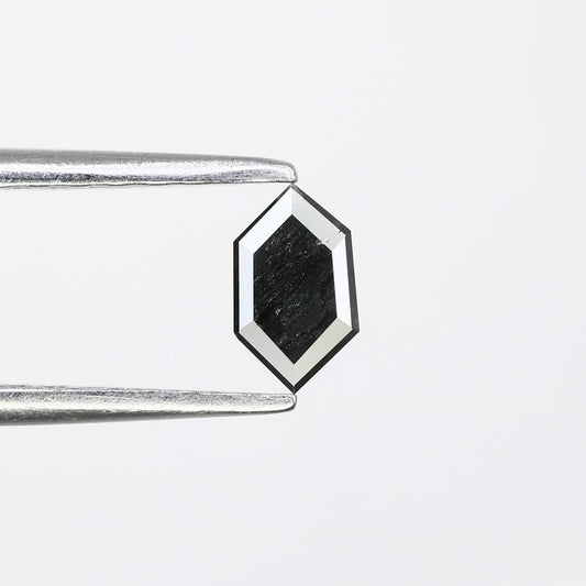 0.32 CT Elongated Hexagon Cut Black Diamond – Perfect for Engagement Rings | Unique Elongated Black Hexagon Diamond - JayKrishna Diamond