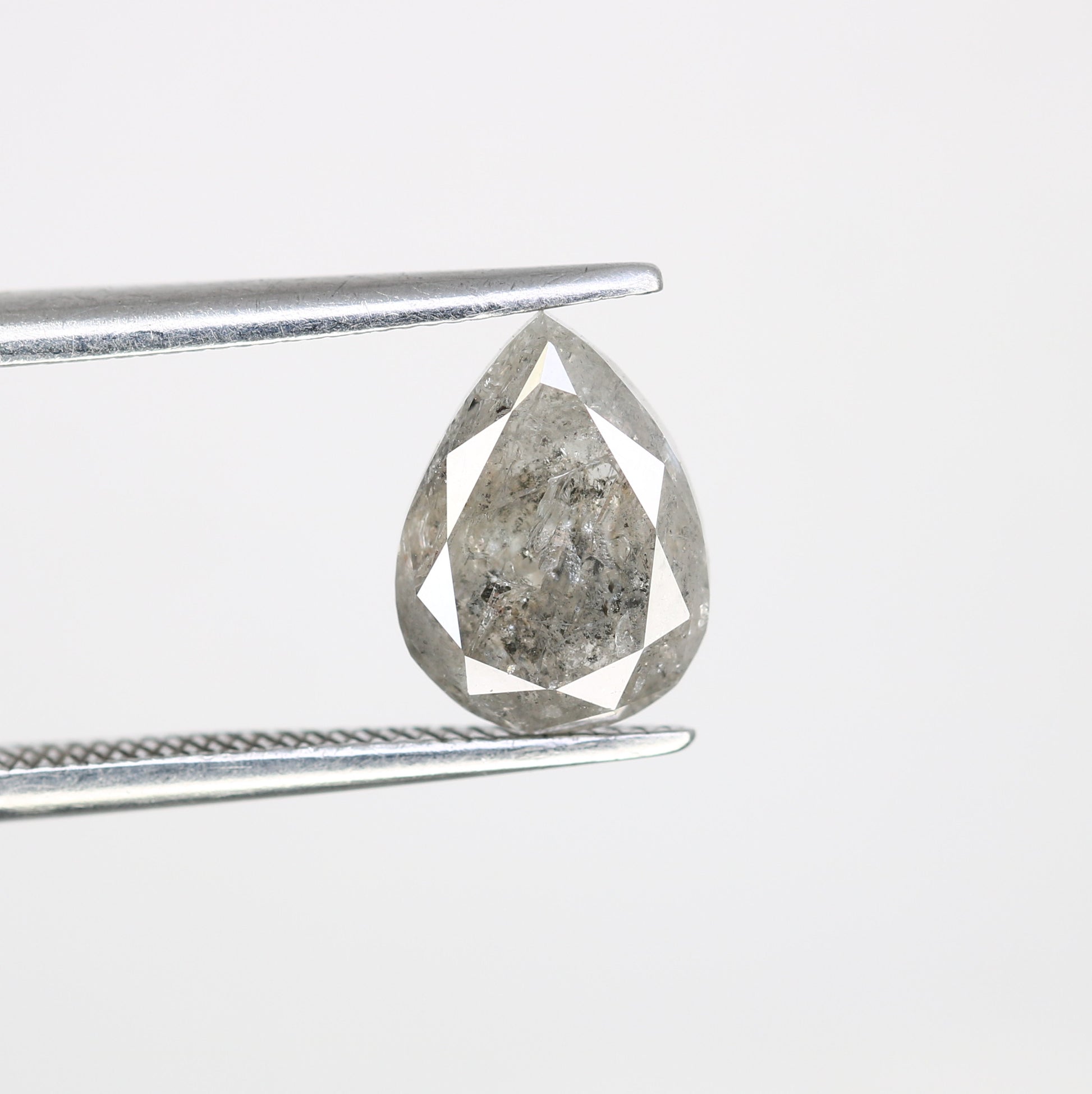 1.78 CT Natural Pear Shape 8.90 MM Salt And Pepper Diamond For Engagement Ring - JayKrishna Diamond