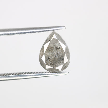 1.78 CT Natural Pear Shape 8.90 MM Salt And Pepper Diamond For Engagement Ring - JayKrishna Diamond