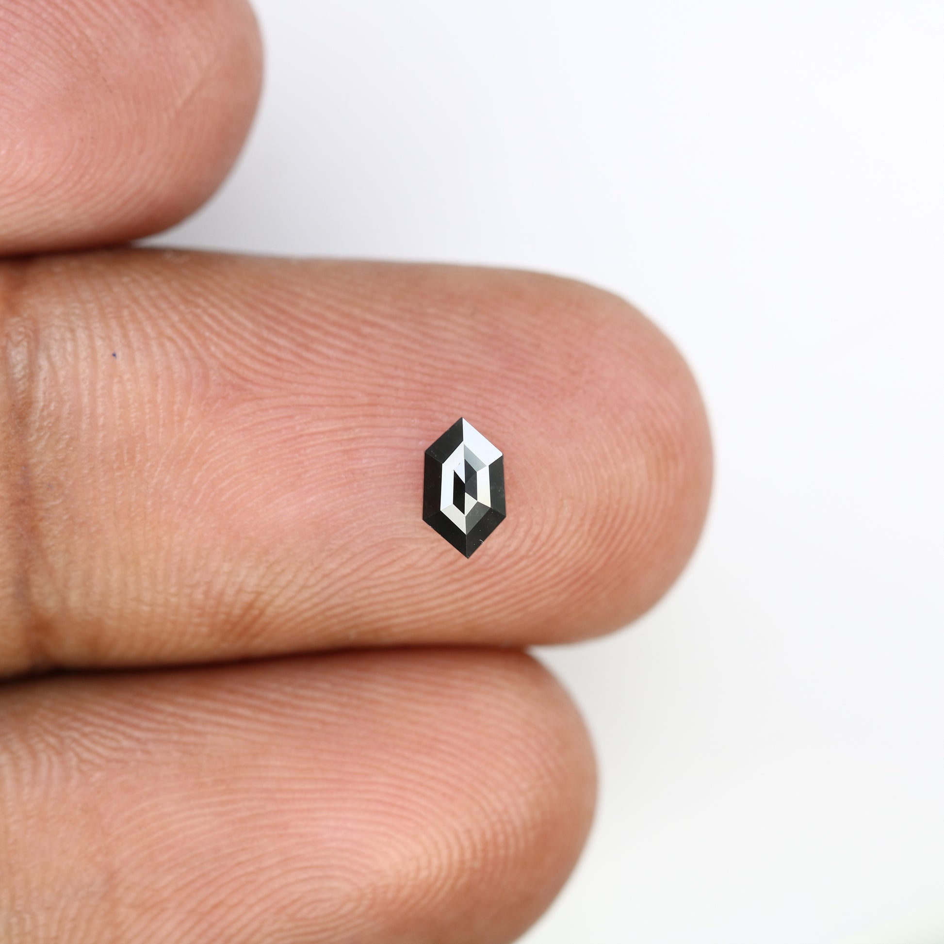 0.32 CT Elongated Hexagon Cut Black Diamond – Perfect for Engagement Rings | Unique Elongated Black Hexagon Diamond - JayKrishna Diamond