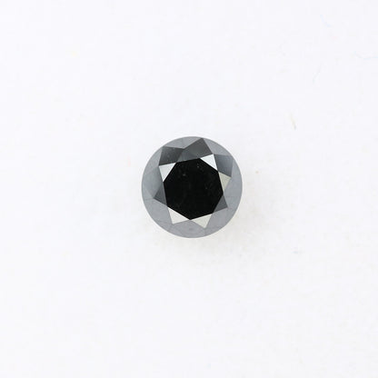 0.69 CT 5.10 x 3.90 MM Natural Black Round Brilliant Cut Diamond For Wedding Ring - JayKrishna Diamond