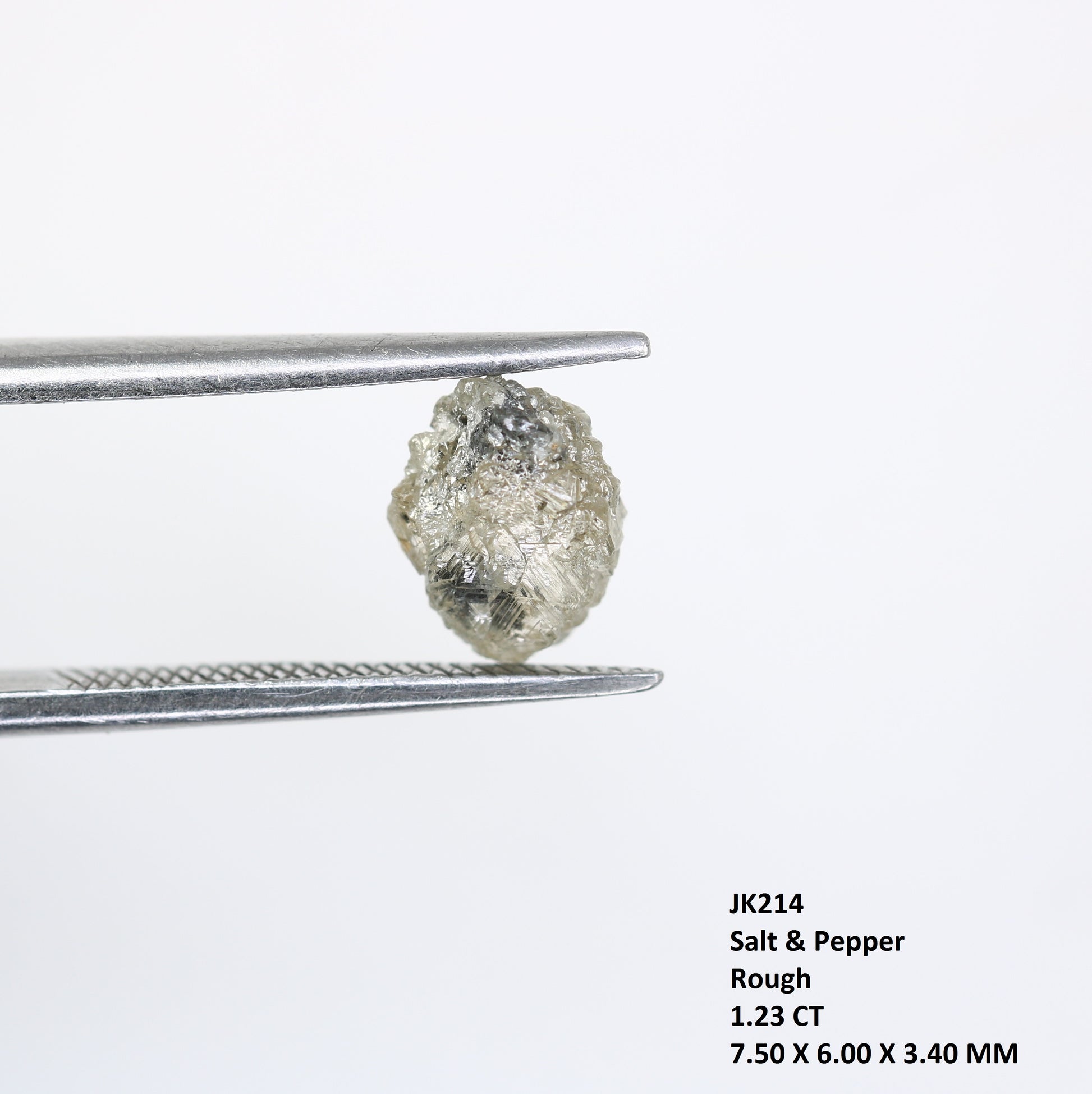 1.23 CT Salt And Pepper Rough Raw Uncut Diamond For Engagement Ring - JayKrishna Diamond