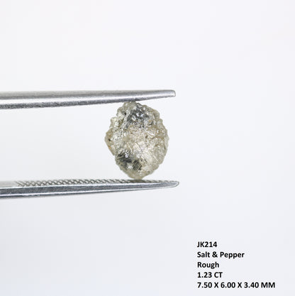 1.23 CT Salt And Pepper Rough Raw Uncut Diamond For Engagement Ring - JayKrishna Diamond