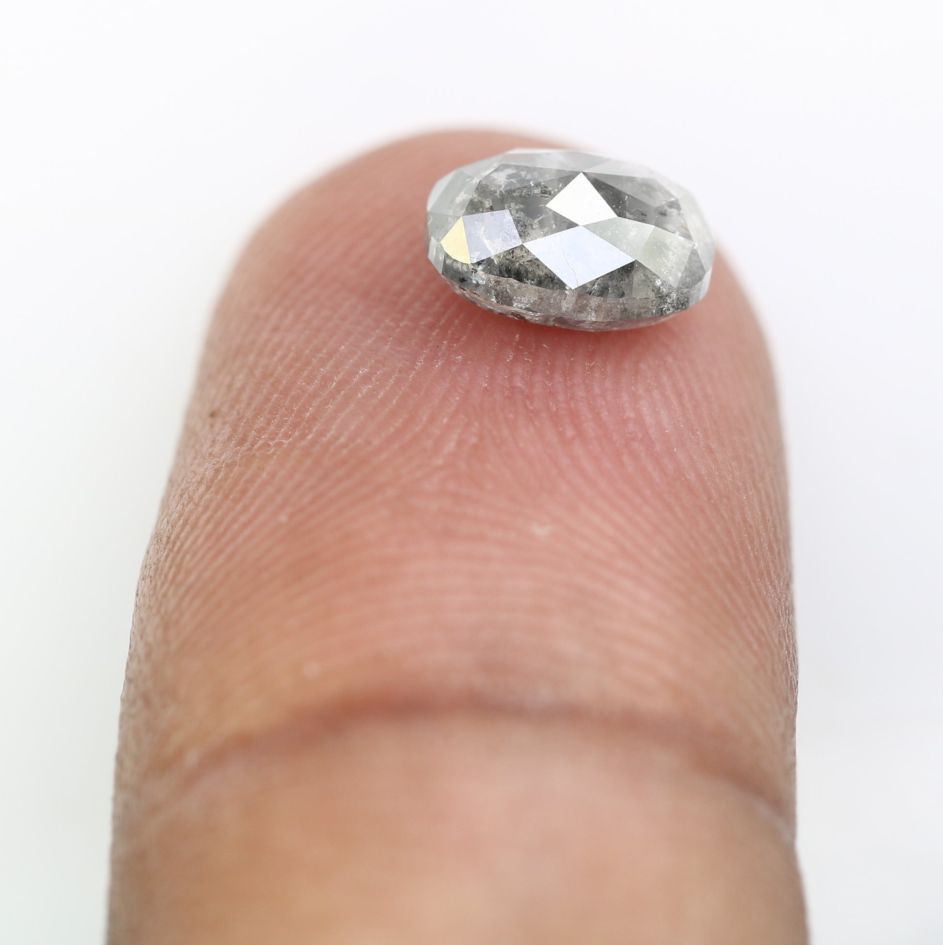 1.65 CT Oval Shape 7.80 MM Salt And Pepper Diamond For Statement Ring - JayKrishna Diamond