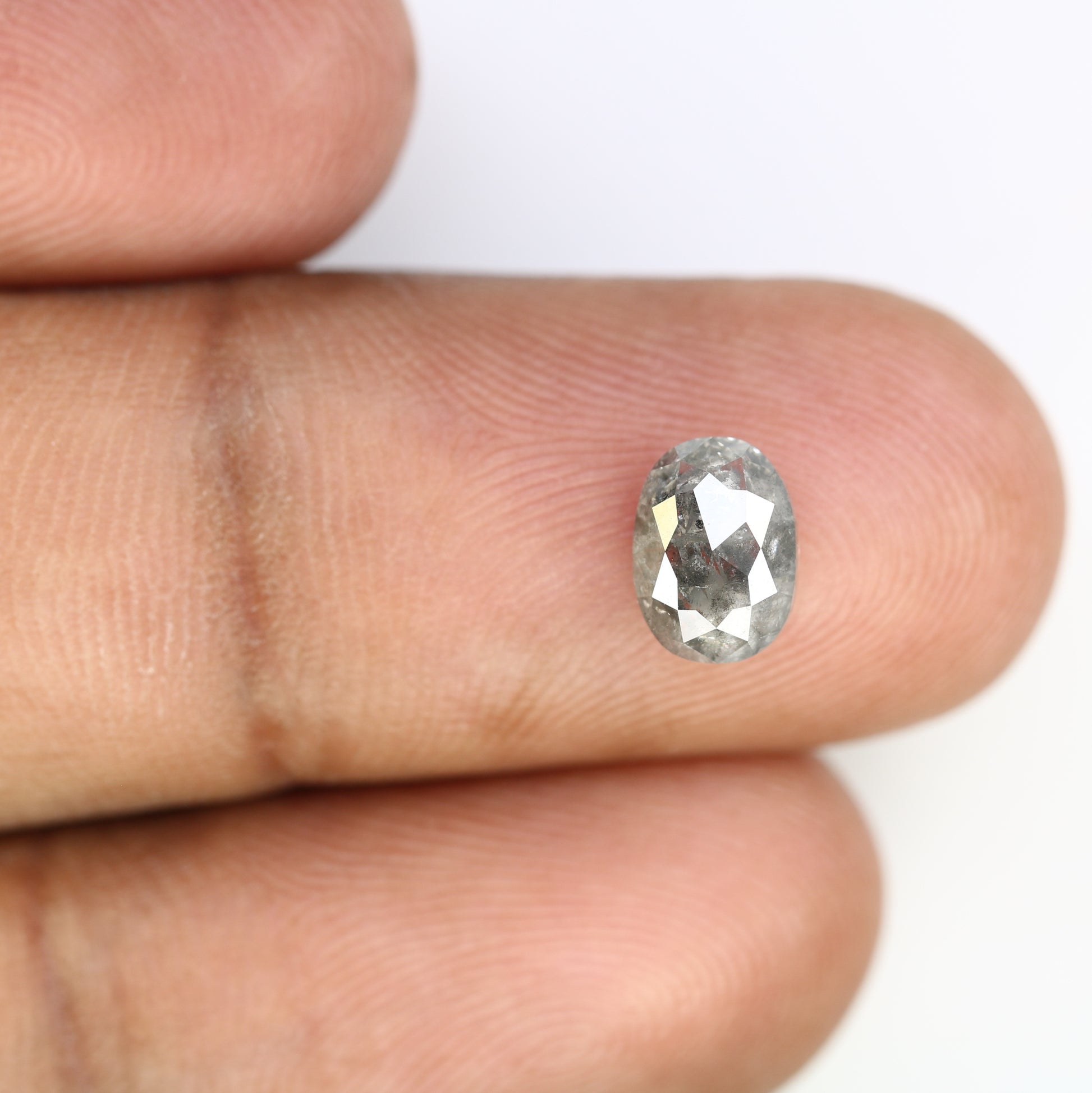 1.65 CT Oval Shape 7.80 MM Salt And Pepper Diamond For Statement Ring - JayKrishna Diamond