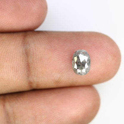 1.65 CT Oval Shape 7.80 MM Salt And Pepper Diamond For Statement Ring - JayKrishna Diamond