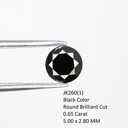 0.65 CT 5.00 MM Black Natural Round Brilliant Cut Loose Diamond for Wedding Ring - Unique Gemstone for Custom Bridal Jewelry - JayKrishna Diamond