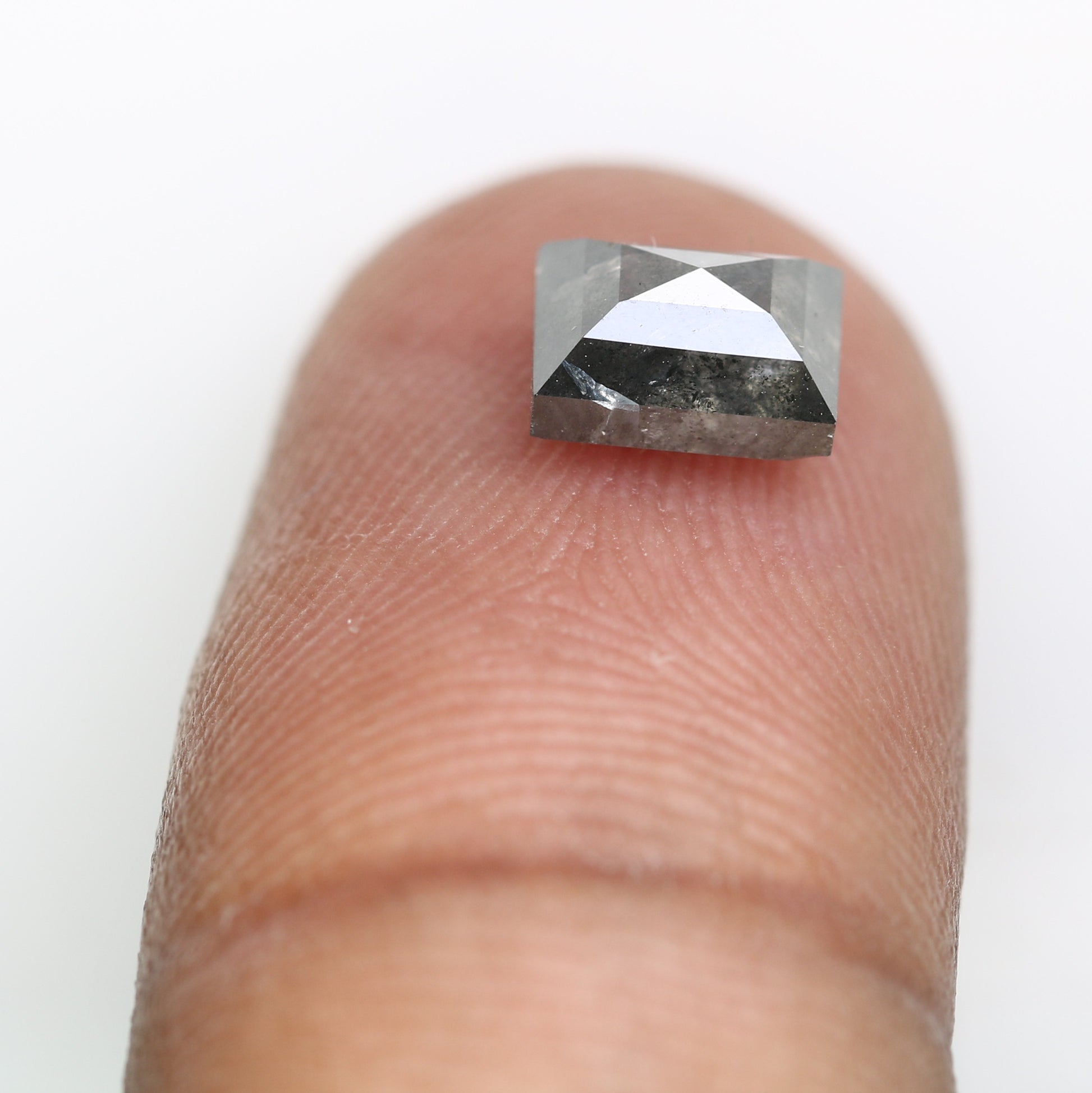 1.70 CT Geometric Shaped 6.90 MM Loose Salt And Pepper Diamond For Wedding Ring - JayKrishna Diamond