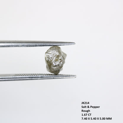 1.67 CT Irregular Cut Raw Salt And Pepper Rough Diamond For Engagement Ring - JayKrishna Diamond