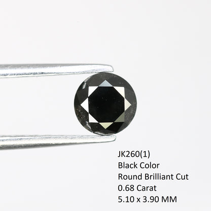 0.68 CT 5.10 MM Black Round Brilliant Cut Loose Diamond for Wedding Ring - Unique Gemstone for Custom Bridal Jewelry Designs - JayKrishna Diamond