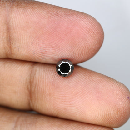 0.68 CT 5.10 MM Black Round Brilliant Cut Loose Diamond for Wedding Ring - Unique Gemstone for Custom Bridal Jewelry Designs - JayKrishna Diamond
