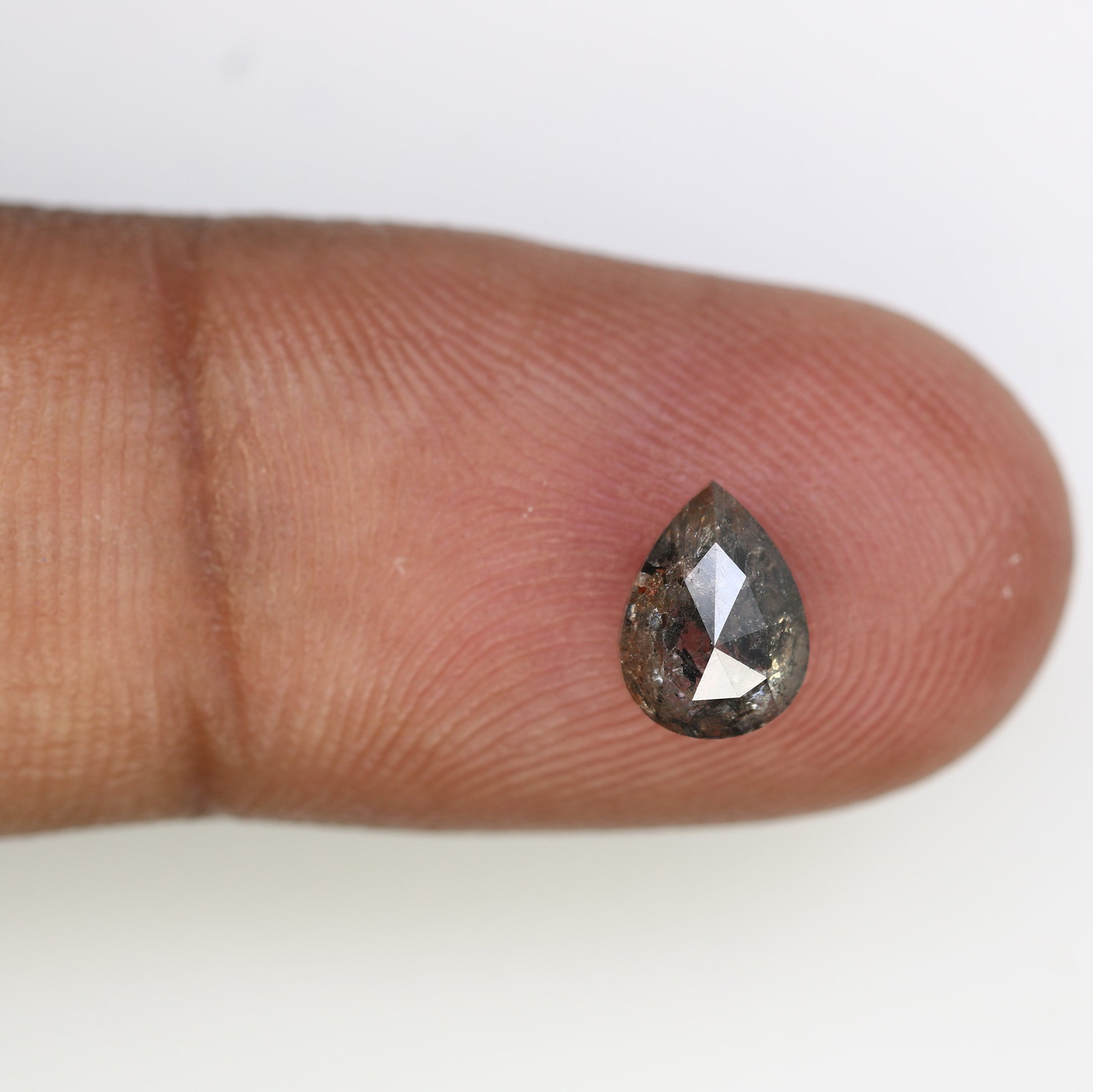 1.15 CT Pear Shape 7.70 MM Salt And Pepper Diamond For Engagement Ring - JayKrishna Diamond