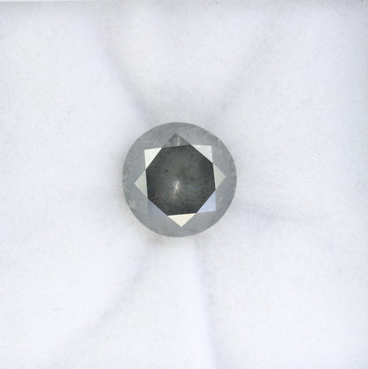 4.57 CT Salt And Pepper Loose Round Brilliant Cut Diamond For Galaxy Ring - JayKrishna Diamond