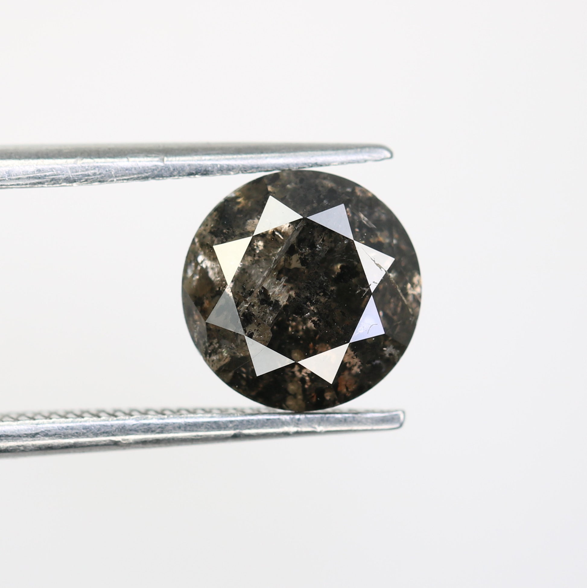 2.09 CT Loose Round Brilliant Cut Salt And Pepper Diamond For Galaxy Ring - JayKrishna Diamond