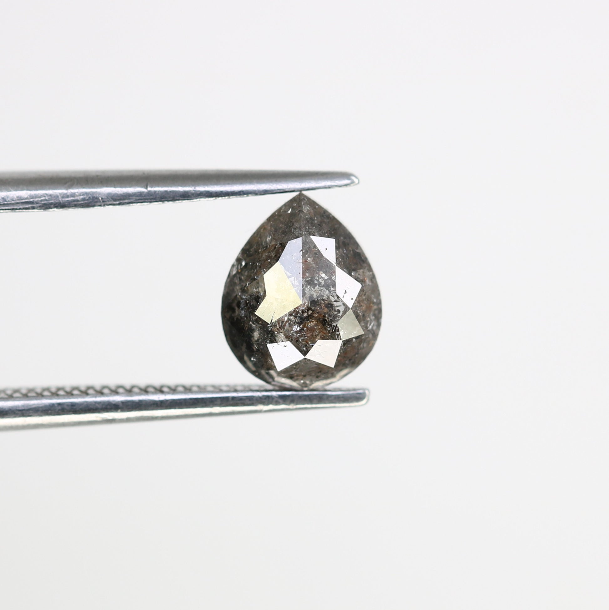1.08 CT 6.90 MM Pear Shape Salt And Pepper Diamond For Engagement Ring - JayKrishna Diamond