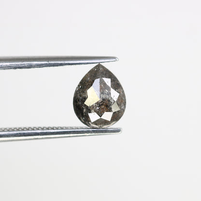 1.08 CT 6.90 MM Pear Shape Salt And Pepper Diamond For Engagement Ring - JayKrishna Diamond