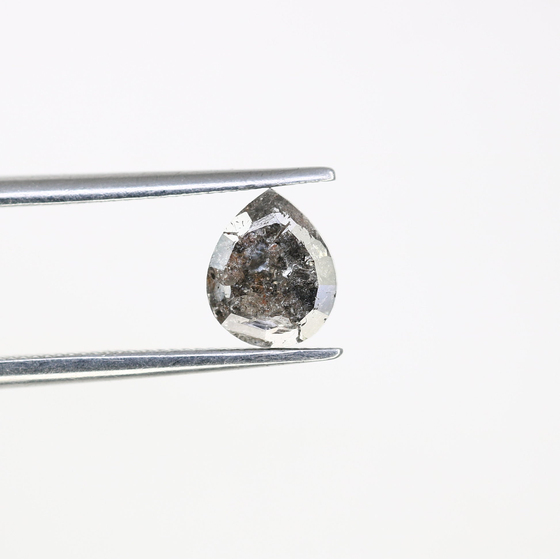 1.08 CT 6.90 MM Pear Shape Salt And Pepper Diamond For Engagement Ring - JayKrishna Diamond