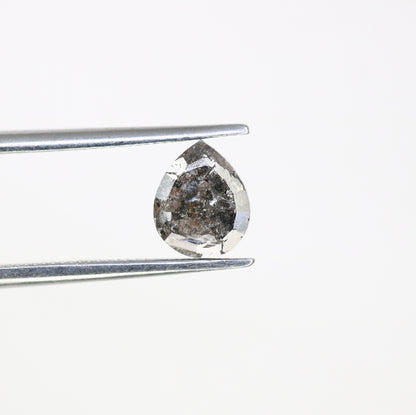1.08 CT 6.90 MM Pear Shape Salt And Pepper Diamond For Engagement Ring - JayKrishna Diamond