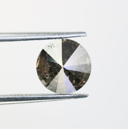2.09 CT Loose Round Brilliant Cut Salt And Pepper Diamond For Galaxy Ring - JayKrishna Diamond