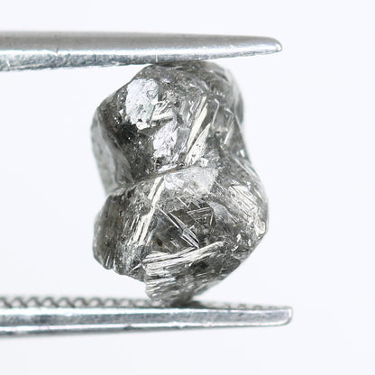 2.04 CT Raw Salt And Pepper Irregular Cut Rough Diamond For Engagement Ring - JayKrishna Diamond