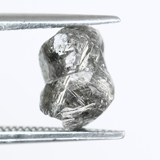 2.04 CT Raw Salt And Pepper Irregular Cut Rough Diamond For Engagement Ring - JayKrishna Diamond